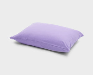 Soft jersey pillow slip in lavender purple by It-Fits, crafted from 100% Australian cotton, displayed on a pillow, one pack.