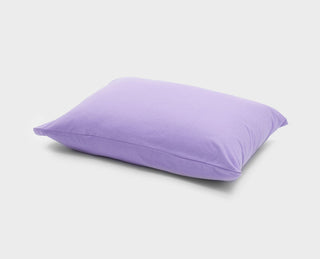 Soft jersey pillow slip in lavender purple by It-Fits, crafted from 100% Australian cotton, displayed on a pillow, one pack.