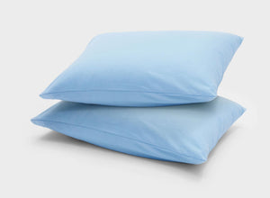 Temperature-regulating pillowcases by It-Fits, crafted from soft Australian cotton jersey, 2 pack in sky blue, creating a comfortable sleep with added cooling benefits.